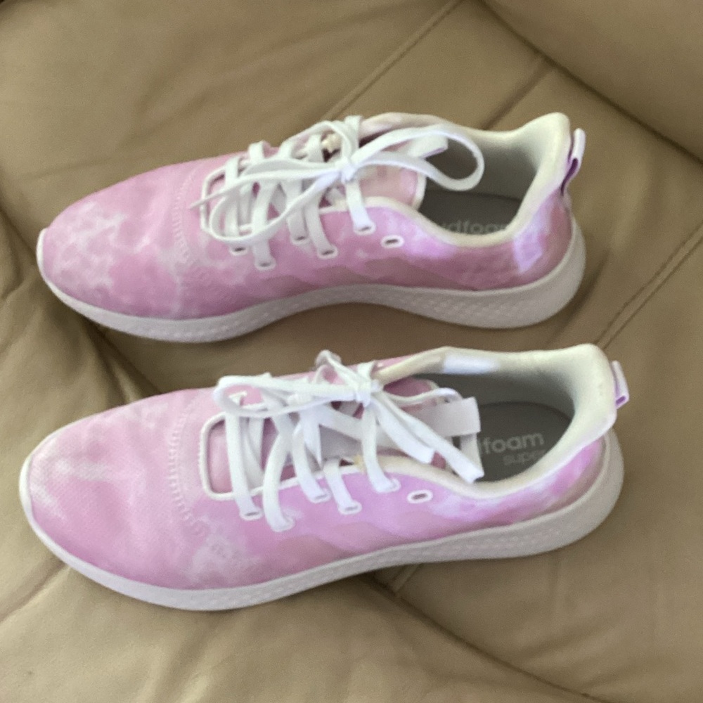 Pink and White Adidas Shoes size 10